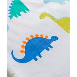 Babyhug Cotton Knit Half Sleeves Vehicles Printed Co-Ords T-Shirt & Shorts Night Suit - White