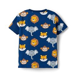Babyhug Cotton Knit Half Sleeves Animal Printed Co-Ords T-Shirt & Shorts Night Suit - Navy Blue