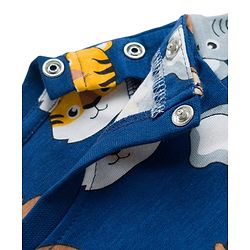 Babyhug Cotton Knit Half Sleeves Animal Printed Co-Ords T-Shirt & Shorts Night Suit - Navy Blue