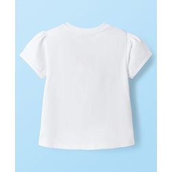 Babyhug Cotton Knit Half Sleeves T-Shirt & Capri Night Suit With Text & Polka Dot Print - White & Pink