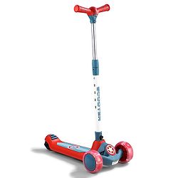 Babyhug Glider 3 Wheel Kids Kick Scooter with LED Wheels - Red Blue| Adjustable Height| Weight Capacity Upto 50 Kg| Toy for 2 to 12 yrs Boys & Girls| Activity Gifting Option| Compact Fold| Lean-to-Steer