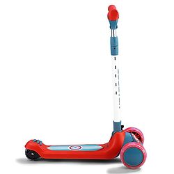 Babyhug Glider 3 Wheel Kids Kick Scooter with LED Wheels - Red Blue| Adjustable Height| Weight Capacity Upto 50 Kg| Toy for 2 to 12 yrs Boys & Girls| Activity Gifting Option| Compact Fold| Lean-to-Steer