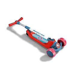 Babyhug Glider 3 Wheel Kids Kick Scooter with LED Wheels - Red Blue| Adjustable Height| Weight Capacity Upto 50 Kg| Toy for 2 to 12 yrs Boys & Girls| Activity Gifting Option| Compact Fold| Lean-to-Steer
