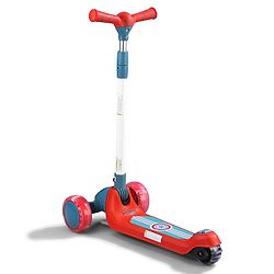 Babyhug Glider 3 Wheel Kids Kick Scooter with LED Wheels - Red Blue| Adjustable Height| Weight Capacity Upto 50 Kg| Toy for 2 to 12 yrs Boys & Girls| Activity Gifting Option| Compact Fold| Lean-to-Steer