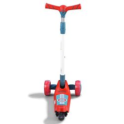 Babyhug Glider 3 Wheel Kids Kick Scooter with LED Wheels - Red Blue| Adjustable Height| Weight Capacity Upto 50 Kg| Toy for 2 to 12 yrs Boys & Girls| Activity Gifting Option| Compact Fold| Lean-to-Steer