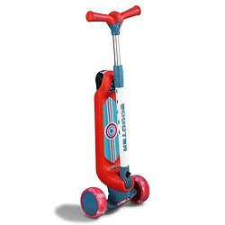 Babyhug Glider 3 Wheel Kids Kick Scooter with LED Wheels - Red Blue| Adjustable Height| Weight Capacity Upto 50 Kg| Toy for 2 to 12 yrs Boys & Girls| Activity Gifting Option| Compact Fold| Lean-to-Steer