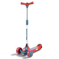 Babyhug Glider 3 Wheel Kids Kick Scooter with LED Wheels - Red Blue| Adjustable Height| Weight Capacity Upto 50 Kg| Toy for 2 to 12 yrs Boys & Girls| Activity Gifting Option| Compact Fold| Lean-to-Steer