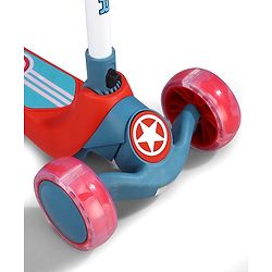Babyhug Glider 3 Wheel Kids Kick Scooter with LED Wheels - Red Blue| Adjustable Height| Weight Capacity Upto 50 Kg| Toy for 2 to 12 yrs Boys & Girls| Activity Gifting Option| Compact Fold| Lean-to-Steer
