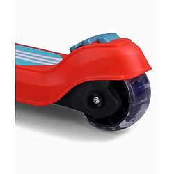 Babyhug Glider 3 Wheel Kids Kick Scooter with LED Wheels - Red Blue| Adjustable Height| Weight Capacity Upto 50 Kg| Toy for 2 to 12 yrs Boys & Girls| Activity Gifting Option| Compact Fold| Lean-to-Steer