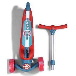 Babyhug Glider 3 Wheel Kids Kick Scooter with LED Wheels - Red Blue| Adjustable Height| Weight Capacity Upto 50 Kg| Toy for 2 to 12 yrs Boys & Girls| Activity Gifting Option| Compact Fold| Lean-to-Steer