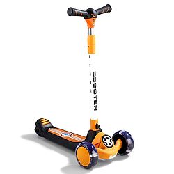 Babyhug Glider 3 Wheel Kids Kick Scooter with LED Wheels - Red Blue| Adjustable Height| Weight Capacity Upto 50 Kg| Toy for 2 to 12 yrs Boys & Girls| Activity Gifting Option| Compact Fold| Lean-to-Steer