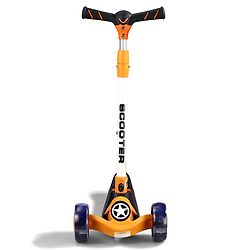Babyhug Glider 3 Wheel Kids Kick Scooter with LED Wheels - Red Blue| Adjustable Height| Weight Capacity Upto 50 Kg| Toy for 2 to 12 yrs Boys & Girls| Activity Gifting Option| Compact Fold| Lean-to-Steer