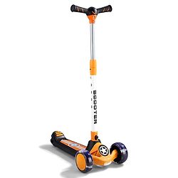 Babyhug Glider 3 Wheel Kids Kick Scooter with LED Wheels - Red Blue| Adjustable Height| Weight Capacity Upto 50 Kg| Toy for 2 to 12 yrs Boys & Girls| Activity Gifting Option| Compact Fold| Lean-to-Steer