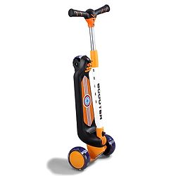 Babyhug Glider 3 Wheel Kids Kick Scooter with LED Wheels - Red Blue| Adjustable Height| Weight Capacity Upto 50 Kg| Toy for 2 to 12 yrs Boys & Girls| Activity Gifting Option| Compact Fold| Lean-to-Steer