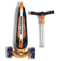 Babyhug Glider 3 Wheel Kids Kick Scooter with LED Wheels - Red Blue| Adjustable Height| Weight Capacity Upto 50 Kg| Toy for 2 to 12 yrs Boys & Girls| Activity Gifting Option| Compact Fold| Lean-to-Steer