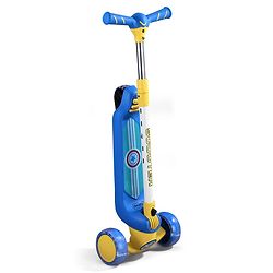 Babyhug Glider 3 Wheel Kids Kick Scooter with LED Wheels - Red Blue| Adjustable Height| Weight Capacity Upto 50 Kg| Toy for 2 to 12 yrs Boys & Girls| Activity Gifting Option| Compact Fold| Lean-to-Steer