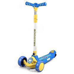 Babyhug Glider 3 Wheel Kids Kick Scooter with LED Wheels - Red Blue| Adjustable Height| Weight Capacity Upto 50 Kg| Toy for 2 to 12 yrs Boys & Girls| Activity Gifting Option| Compact Fold| Lean-to-Steer