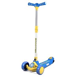 Babyhug Glider 3 Wheel Kids Kick Scooter with LED Wheels - Red Blue| Adjustable Height| Weight Capacity Upto 50 Kg| Toy for 2 to 12 yrs Boys & Girls| Activity Gifting Option| Compact Fold| Lean-to-Steer