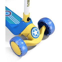 Babyhug Glider 3 Wheel Kids Kick Scooter with LED Wheels - Red Blue| Adjustable Height| Weight Capacity Upto 50 Kg| Toy for 2 to 12 yrs Boys & Girls| Activity Gifting Option| Compact Fold| Lean-to-Steer
