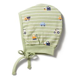 Babyhug 100% Cotton Intelock Knit Printed Baby Caps Pack of 2 Multicolor - Diameter 14 cm