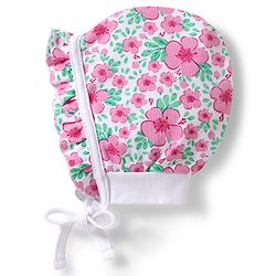 Babyhug 100% Cotton Interlock Knit Baby Caps With Floral & Polka Dots Print Pack of 2 Multicolor - Diameter 10 cm
