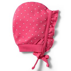 Babyhug 100% Cotton Interlock Knit Baby Caps With Floral & Polka Dots Print Pack of 2 Multicolor - Diameter 10 cm