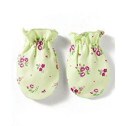 Babyhug 100% Cotton Interlock Knit Cap Mittens & Booties With Floral Print Multicolor - Diameter 13 cm