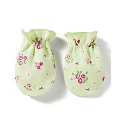 Babyhug 100% Cotton Interlock Knit Cap Mittens & Booties With Floral Print Multicolor - Diameter 13 cm