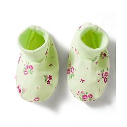 Babyhug 100% Cotton Interlock Knit Cap Mittens & Booties With Floral Print Multicolor - Diameter 13 cm