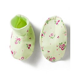 Babyhug 100% Cotton Interlock Knit Cap Mittens & Booties With Floral Print Multicolor - Diameter 13 cm