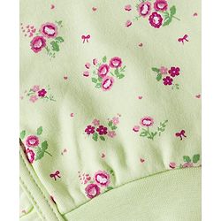 Babyhug 100% Cotton Interlock Knit Cap Mittens & Booties With Floral Print Multicolor - Diameter 13 cm