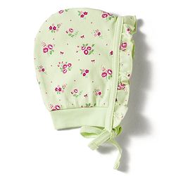 Babyhug 100% Cotton Interlock Knit Cap Mittens & Booties With Floral Print Multicolor - Diameter 13 cm