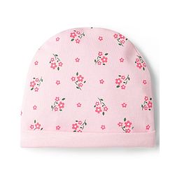 Babyhug 100% Cotton Knit Cap Mittens & Booties with Floral Print Multicolor - Diameter 15.5 cm