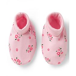 Babyhug 100% Cotton Knit Cap Mittens & Booties with Floral Print Multicolor - Diameter 15.5 cm