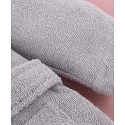 Babyhug Terry Knit Full Sleeves  Hooded Bath Robe With Elephant Applique - Grey