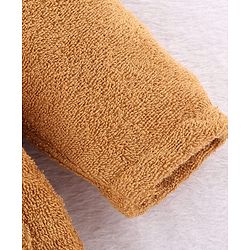 Babyhug Knit Terry Unisex Bath Robe With Fox Hood - Brown