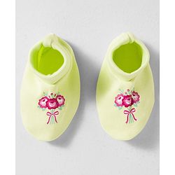 Babyhug 100% Cotton Interlock Knit Mittens & Booties Set With Floral Print - Green