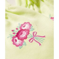 Babyhug 100% Cotton Interlock Knit Mittens & Booties Set With Floral Print - Green