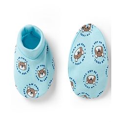 Babyhug 100% Cotton Knit Mittens & Booties with Teddy Print - Multicolor