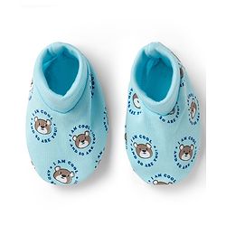 Babyhug 100% Cotton Knit Mittens & Booties with Teddy Print - Multicolor