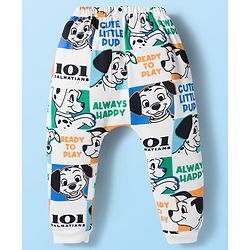 Babyhug Disney Interlock Knit Full Length 101 Dalmatians Printed Diaper Leggings Pack of 3 - White Blue & Sea Green