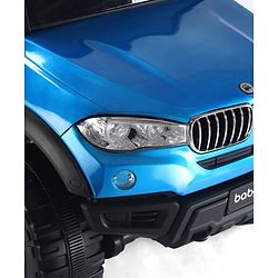 Babyhug Battery Operated Ride on Jeep with Music & LED Lights - Blue| Rechargeable Battery|Openable Doors| AUX|Remote Control|Easy to Assemble| Forward & Reverse| Magic Swing Movement
