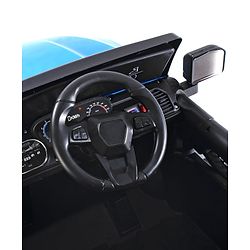 Babyhug Battery Operated Ride on Jeep with Music & LED Lights - Blue| Rechargeable Battery|Openable Doors| AUX|Remote Control|Easy to Assemble| Forward & Reverse| Magic Swing Movement