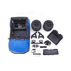 Babyhug Battery Operated Ride on Jeep with Music & LED Lights - Blue| Rechargeable Battery|Openable Doors| AUX|Remote Control|Easy to Assemble| Forward & Reverse| Magic Swing Movement