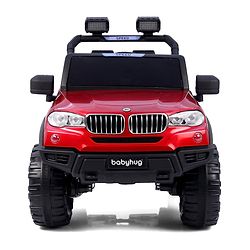 Babyhug Battery Operated Ride on Jeep with Music & LED Lights - Blue| Rechargeable Battery|Openable Doors| AUX|Remote Control|Easy to Assemble| Forward & Reverse| Magic Swing Movement