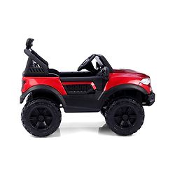 Babyhug Battery Operated Ride on Jeep with Music & LED Lights - Blue| Rechargeable Battery|Openable Doors| AUX|Remote Control|Easy to Assemble| Forward & Reverse| Magic Swing Movement