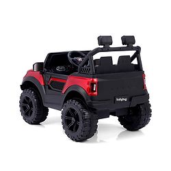 Babyhug Battery Operated Ride on Jeep with Music & LED Lights - Blue| Rechargeable Battery|Openable Doors| AUX|Remote Control|Easy to Assemble| Forward & Reverse| Magic Swing Movement