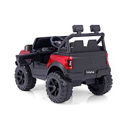 Babyhug Battery Operated Ride on Jeep with Music & LED Lights - Blue| Rechargeable Battery|Openable Doors| AUX|Remote Control|Easy to Assemble| Forward & Reverse| Magic Swing Movement