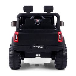Babyhug Battery Operated Ride on Jeep with Music & LED Lights - Blue| Rechargeable Battery|Openable Doors| AUX|Remote Control|Easy to Assemble| Forward & Reverse| Magic Swing Movement