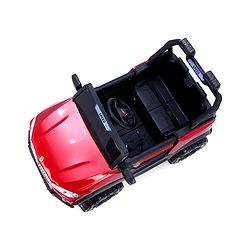 Babyhug Battery Operated Ride on Jeep with Music & LED Lights - Blue| Rechargeable Battery|Openable Doors| AUX|Remote Control|Easy to Assemble| Forward & Reverse| Magic Swing Movement